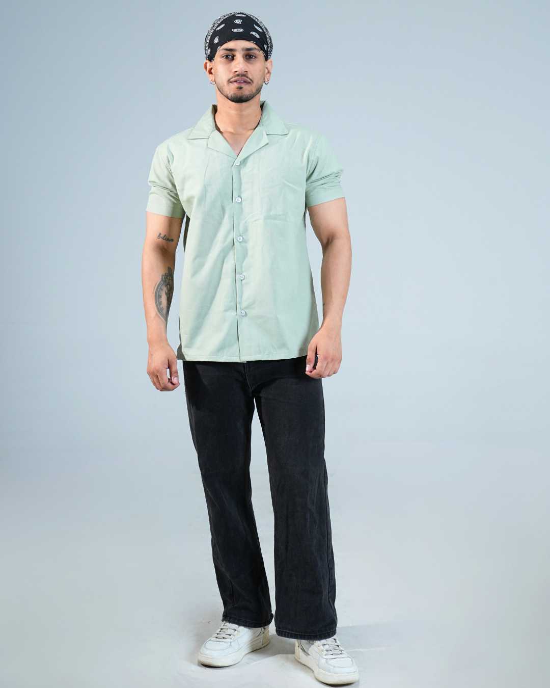 Premium Sea Green Water print casual shirt