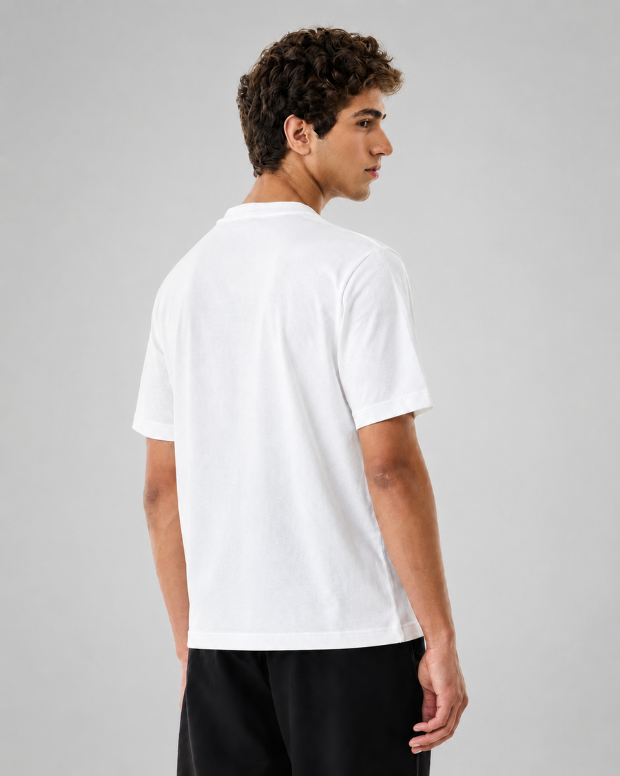 White Elephant Print Cotton T-Shirt for Men
