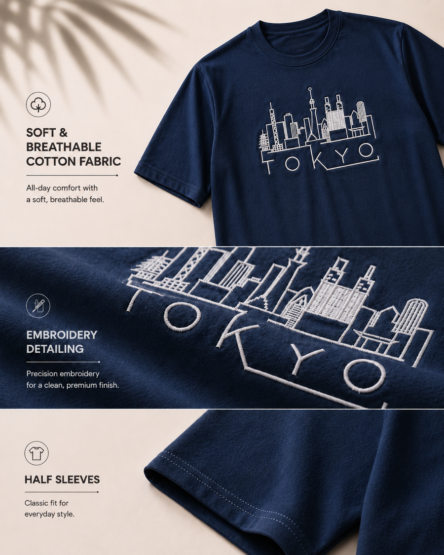 Gray Cotton Printed T-Shirt for Men
