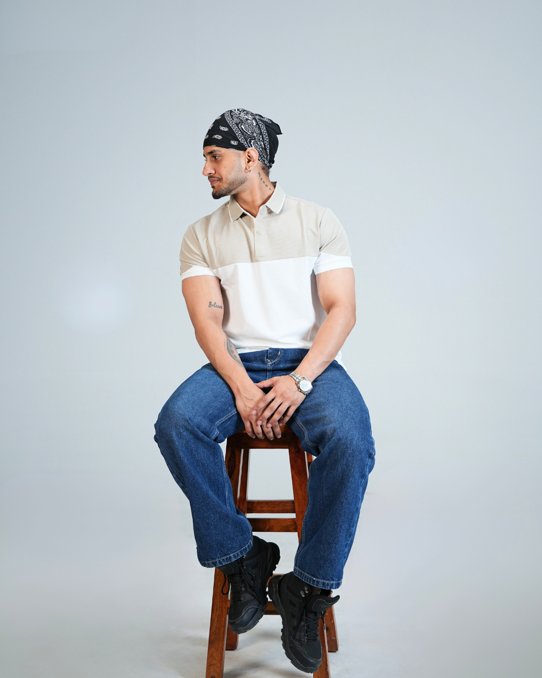 Premium White Wrinkle-Free contrast assemble Polo T-Shirt
