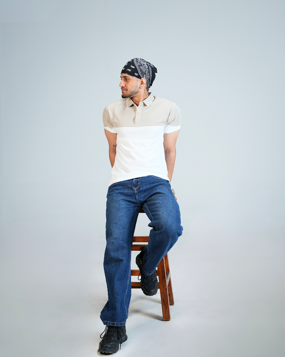 Premium White Wrinkle-Free contrast assemble Polo T-Shirt