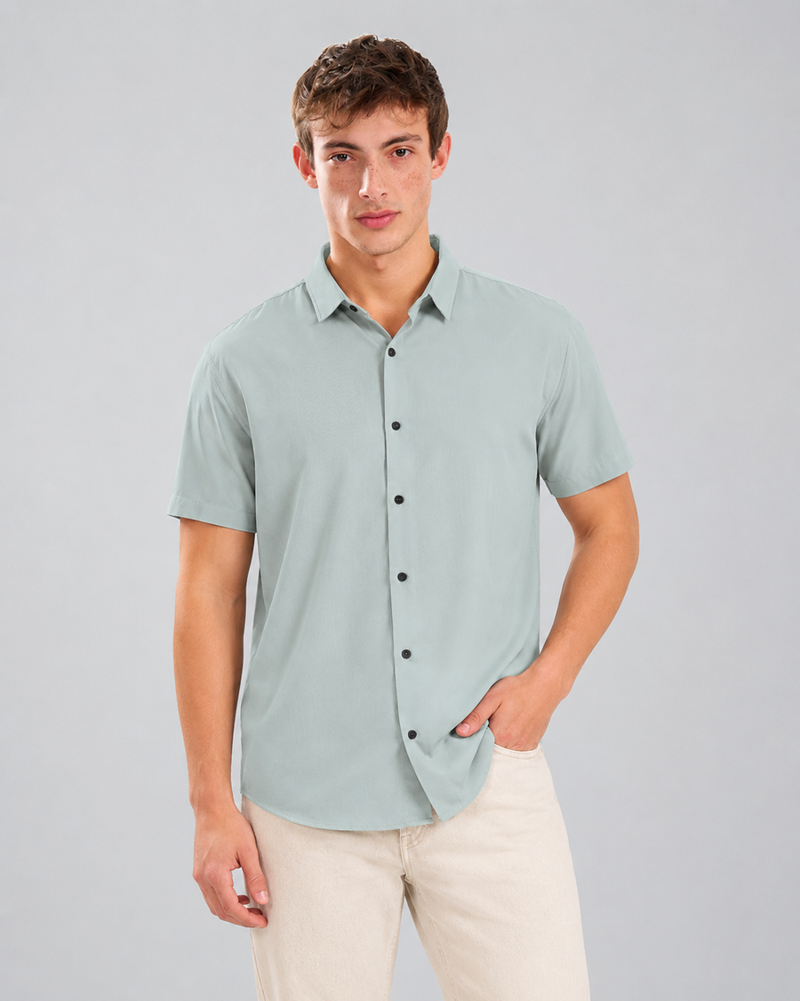 Sage Green Wrinkle-Free Shirt for Men