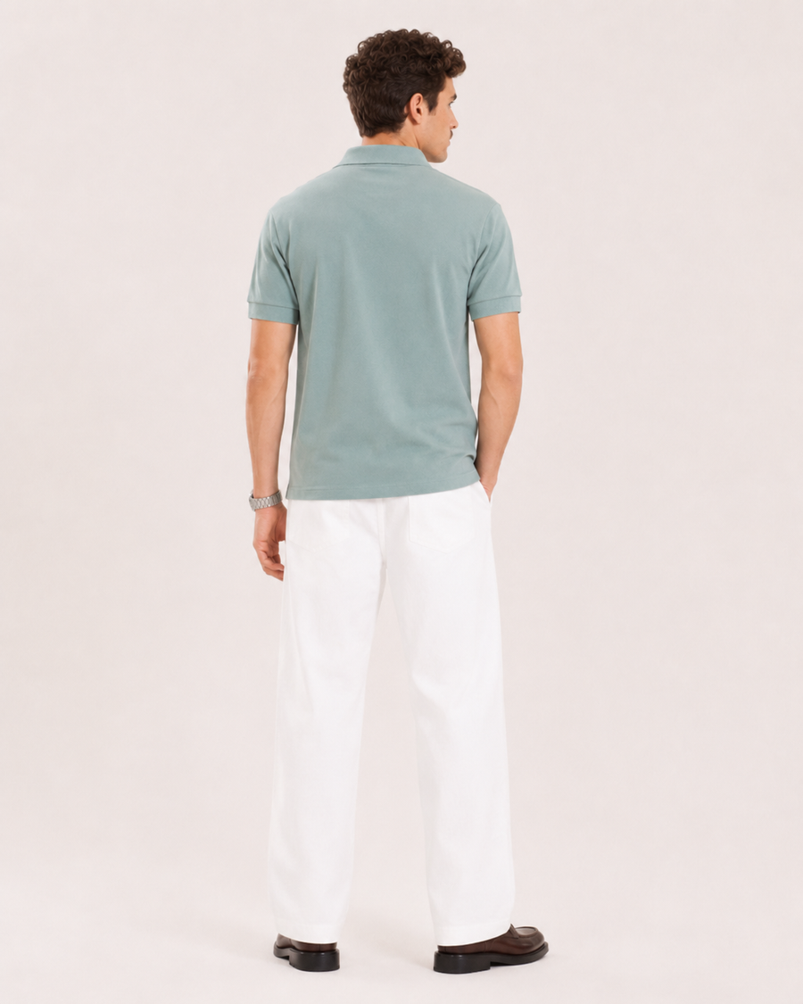 Premium Pista Green Polo T-Shirt for Men