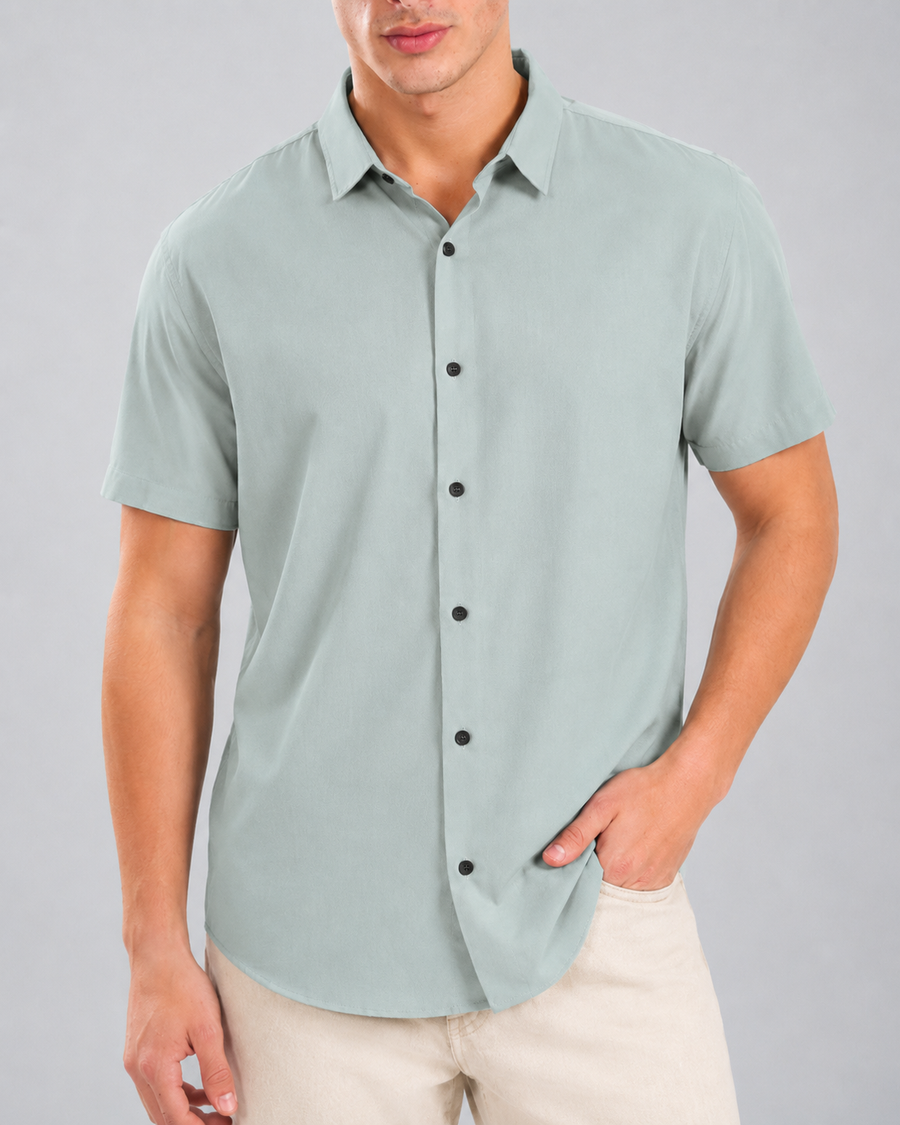 Sage Green Wrinkle-Free Shirt for Men