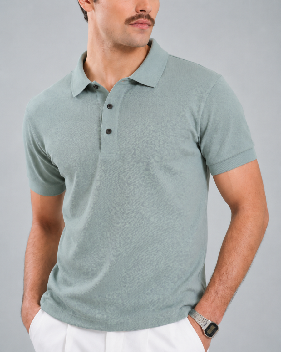 Premium Pista Green Polo T-Shirt for Men