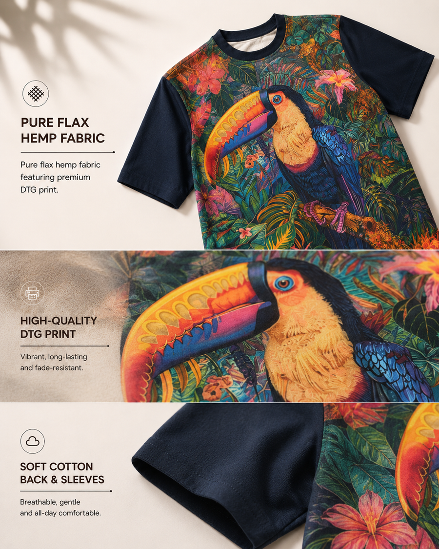 Navy Blue DTG Print Oversized T-Shirt for Men