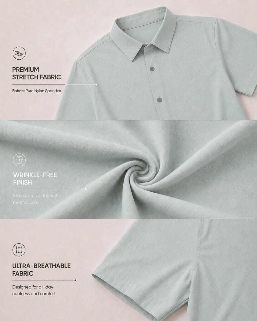 Sage Green Wrinkle-Free Shirt for Men