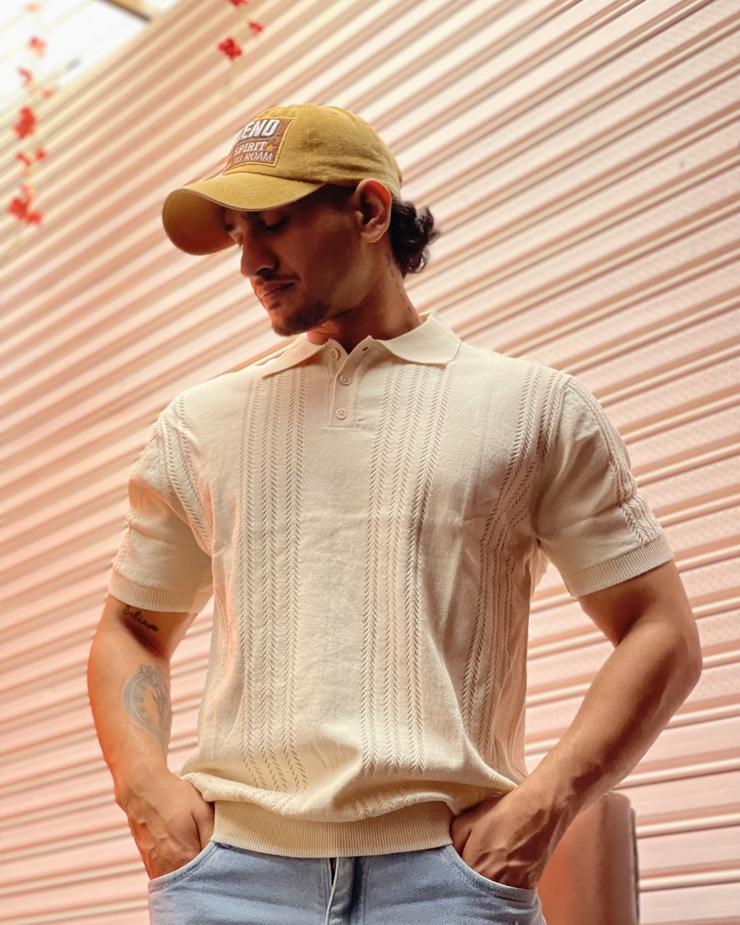 German Jacquard knitted premium heavy quality luxury wear Old money style Off White t-shirt