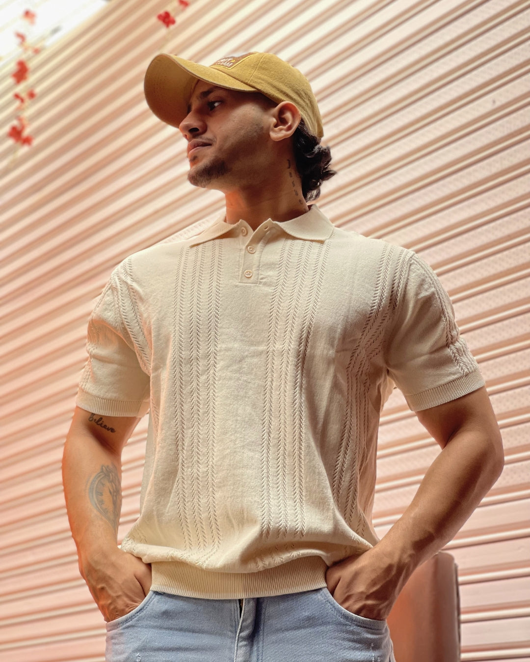 German Jacquard knitted premium heavy quality luxury wear Old money style Off White t-shirt