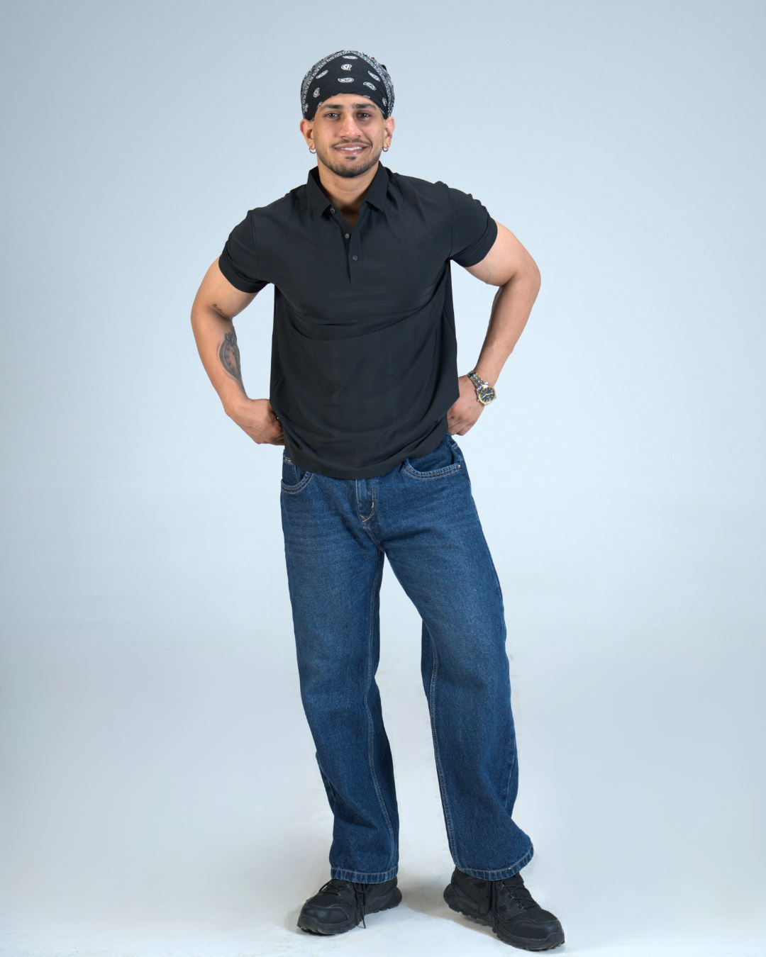 Premium Black Wrinkle-Free Solid Polo T-Shirt