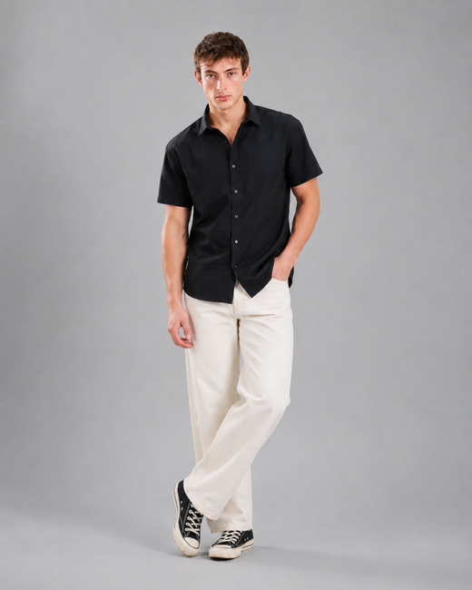 Black Wrinkle-Free Shirt for Men