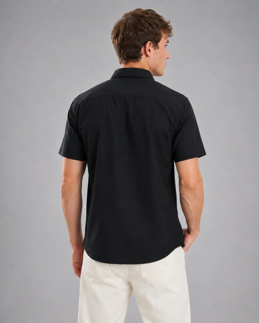 Black Wrinkle-Free Shirt for Men
