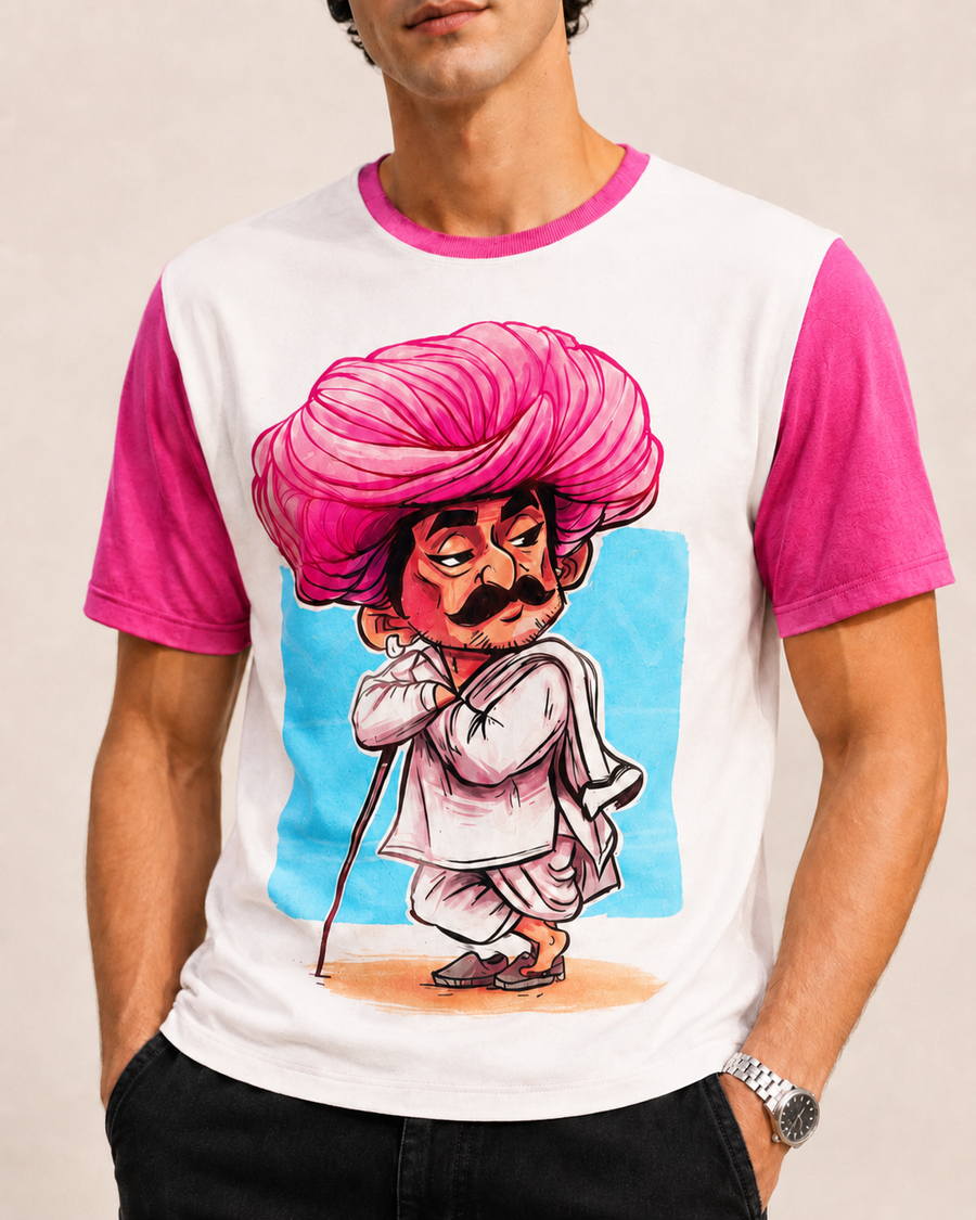White Pink DTG Print Oversized T-Shirt