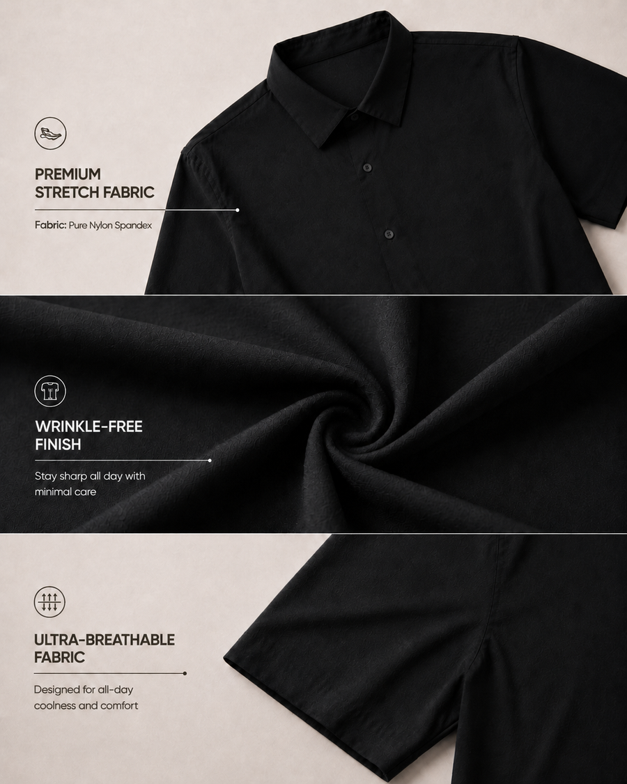 Black Wrinkle-Free Shirt for Men