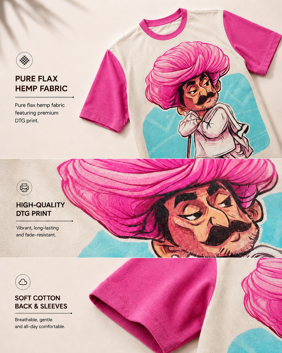White Pink DTG Print Oversized T-Shirt