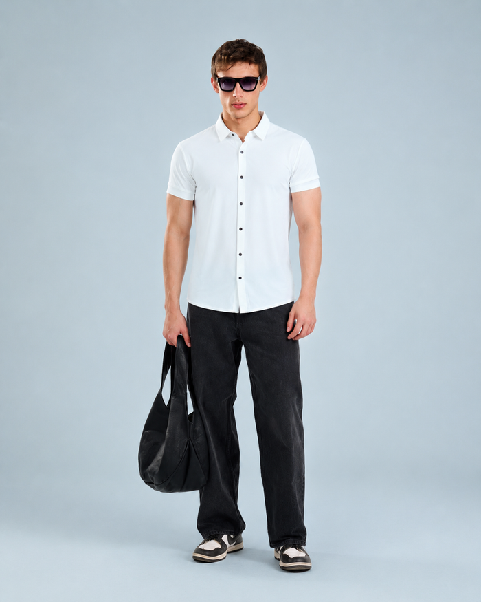 White Wrinkle-Free Shirt for Men