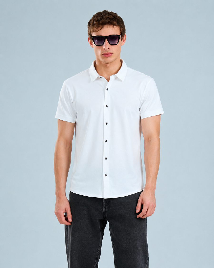 White Wrinkle-Free Shirt for Men