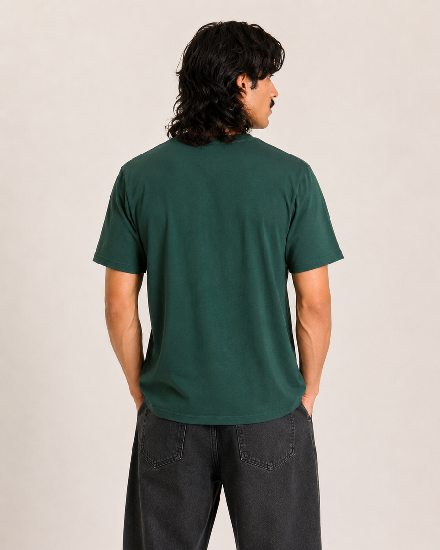 Green Hemp Casual Graphic T-Shirt for Men