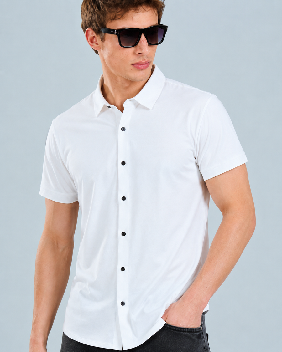 White Wrinkle-Free Shirt for Men