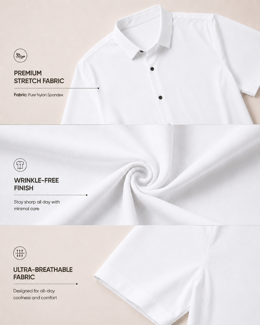 White Wrinkle-Free Shirt for Men