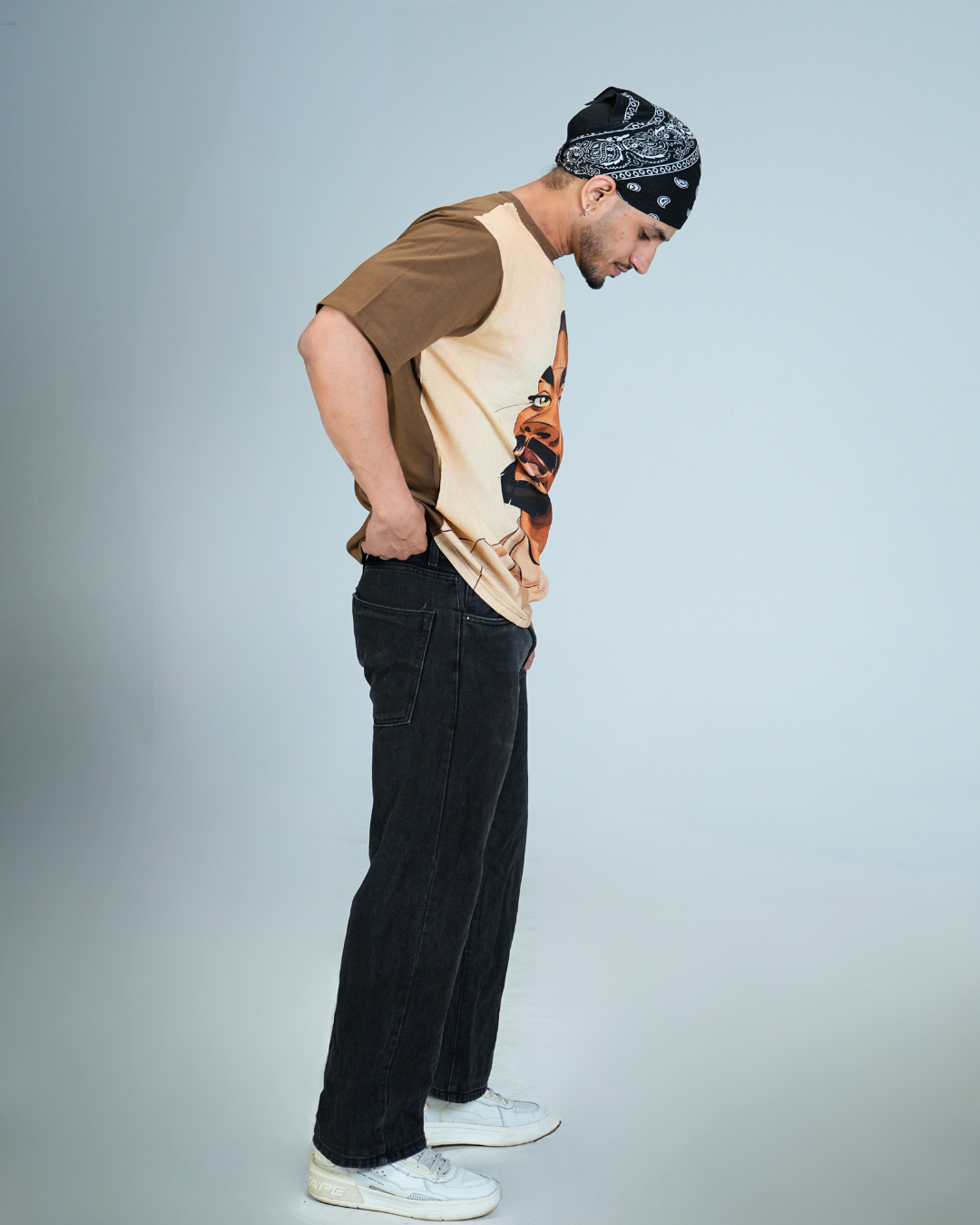 organic Choco Brown Hemp tshirt with DTG print