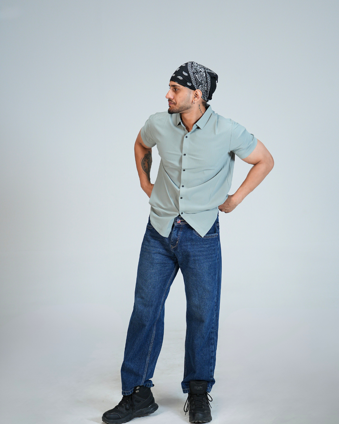 Premium Pista Green Wrinkle-Free Solid Half sleeves shirt