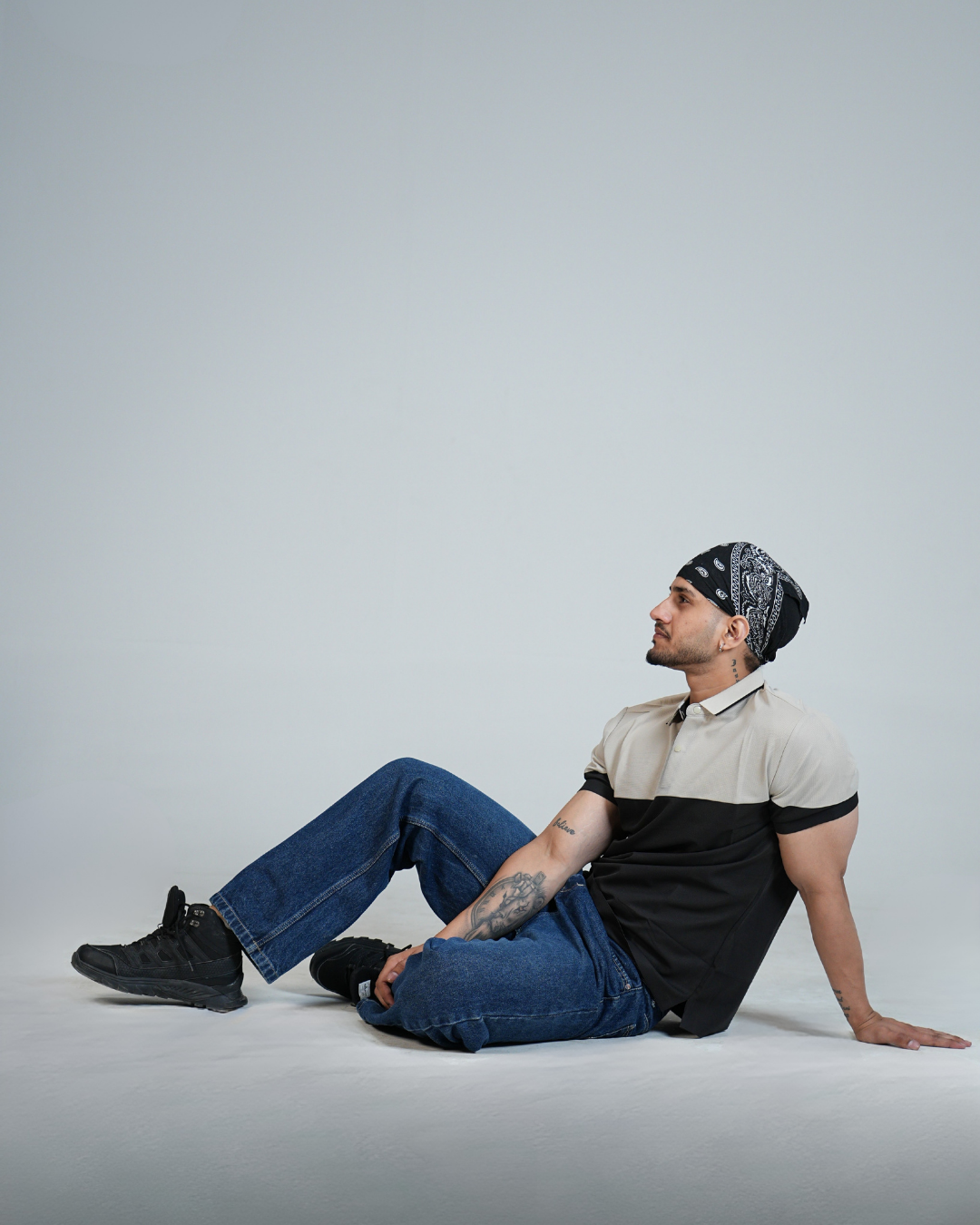 Premium Black Wrinkle-Free contrast assemble Polo T-Shirt