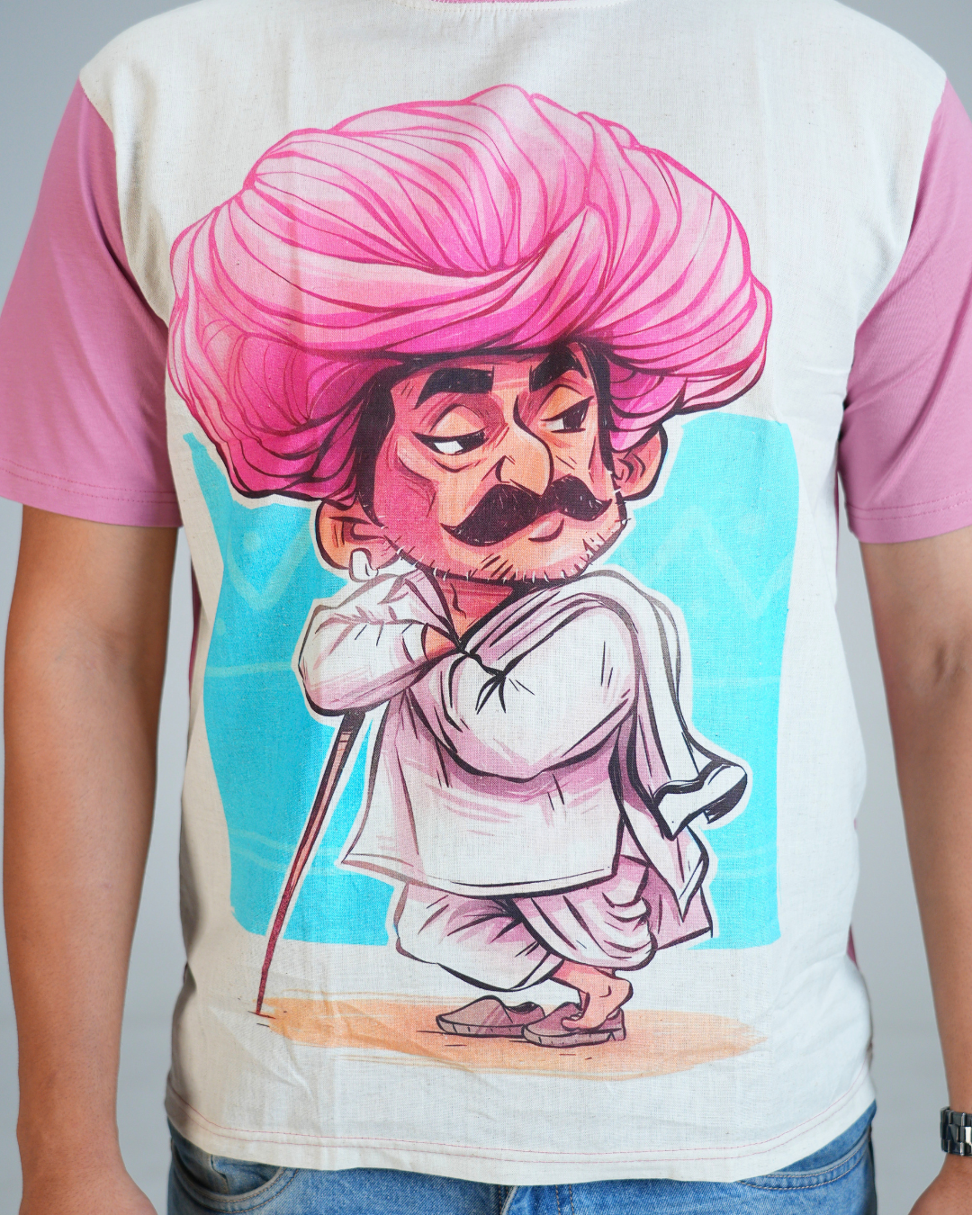 organic Pink Hemp tshirt with DTG print