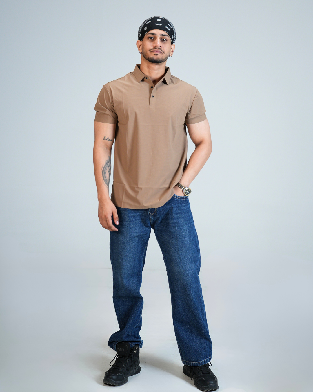 Premium Coffee Brown Wrinkle-Free Solid Polo T-Shirt