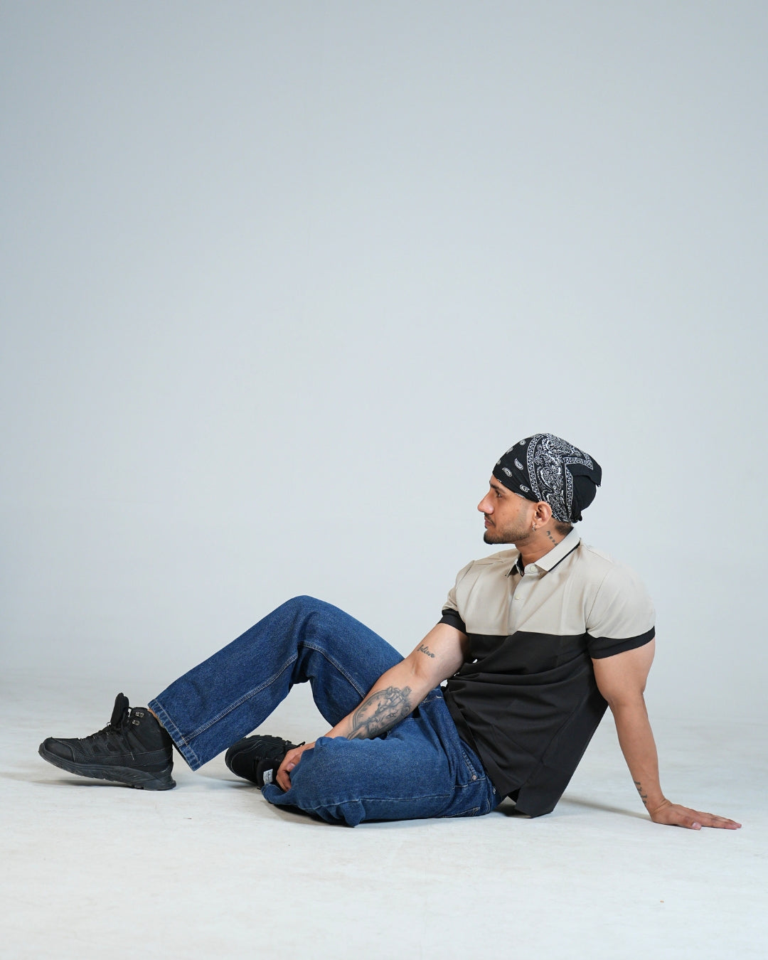 Premium Coal Grey Wrinkle-Free contrast assemble Polo T-Shirt