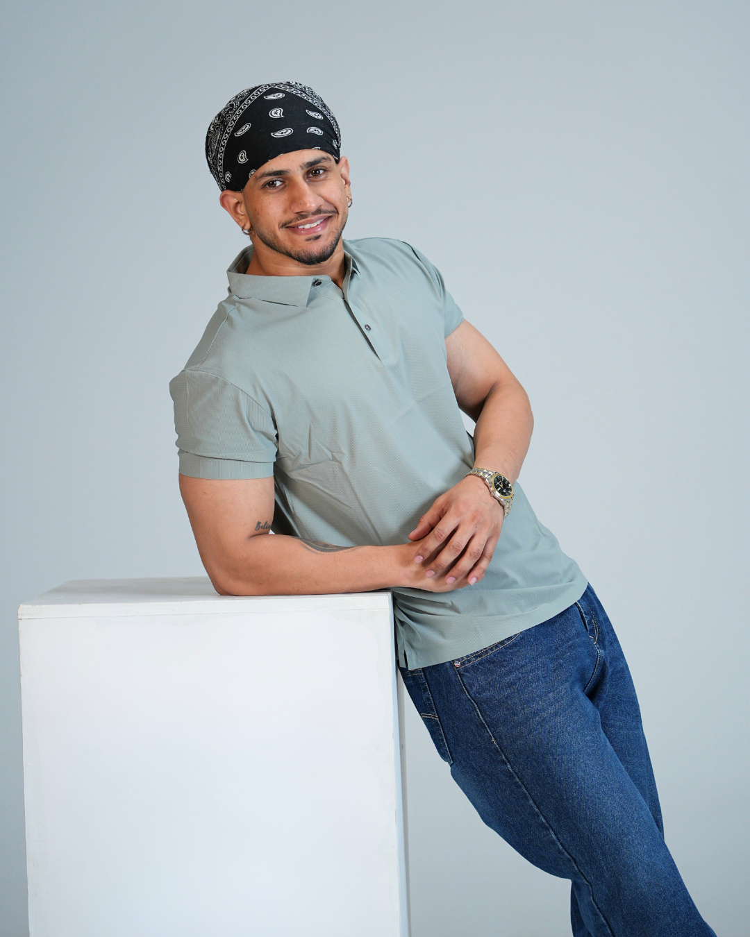 Premium Pista Green Wrinkle-Free Solid Polo T-Shirt