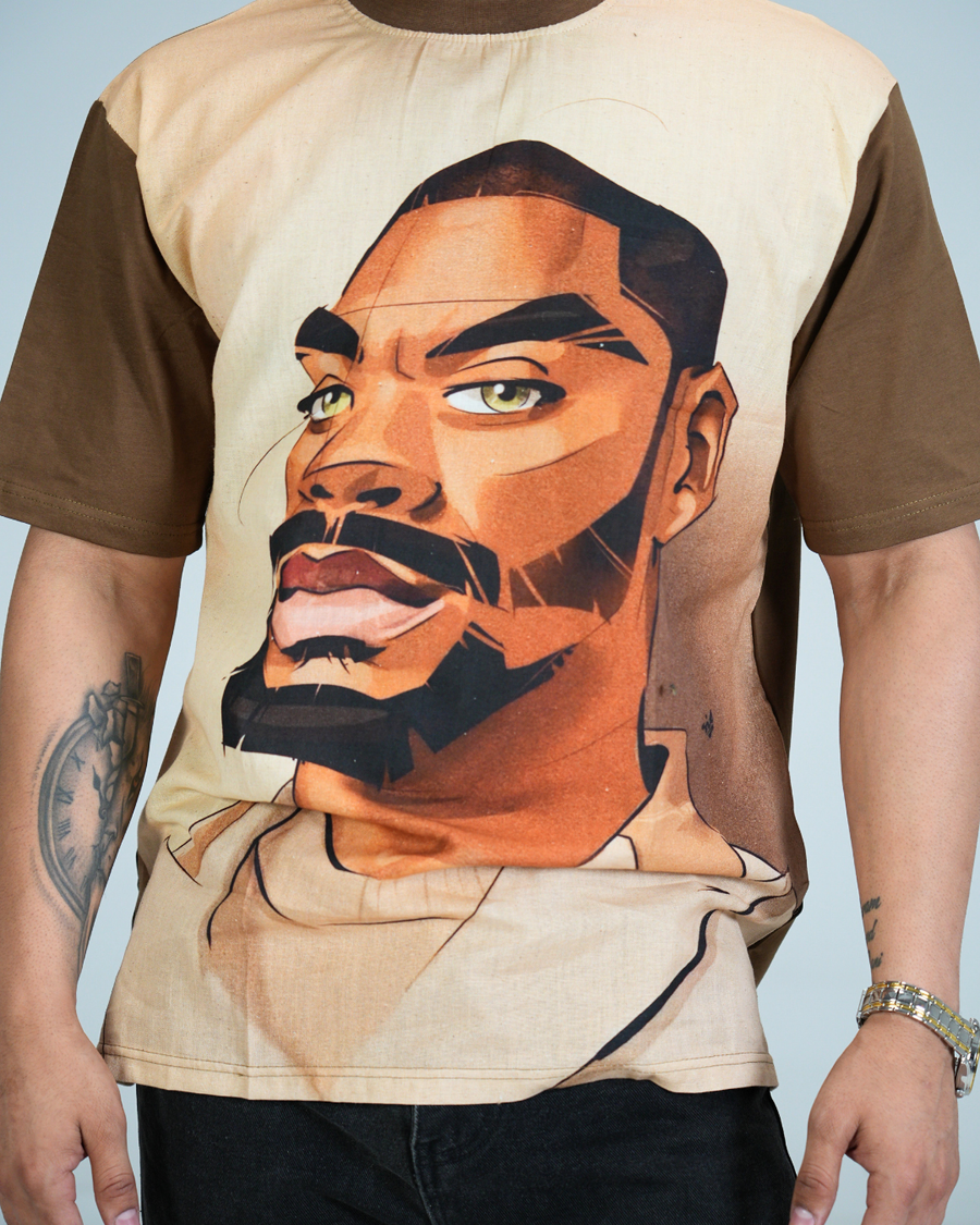 organic Choco Brown Hemp tshirt with DTG print